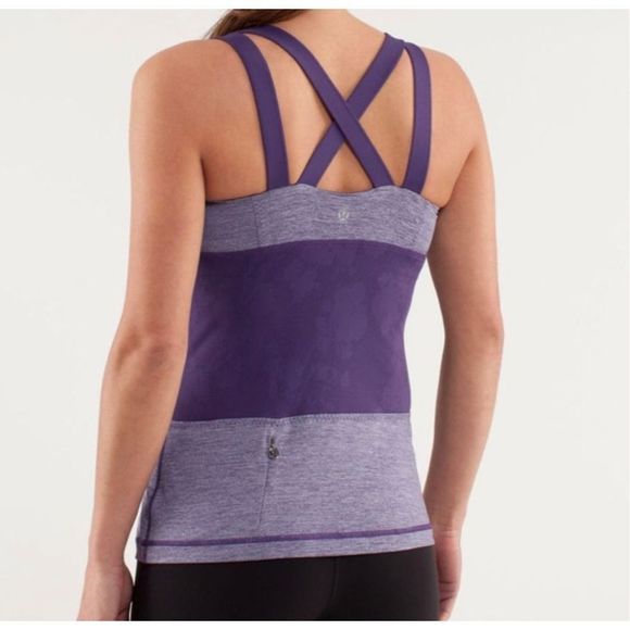 Lululemon Chaturanga Luxtreme Double Strap Tank Bra Top in Concord Grape, size 6 - Picture 2 of 15